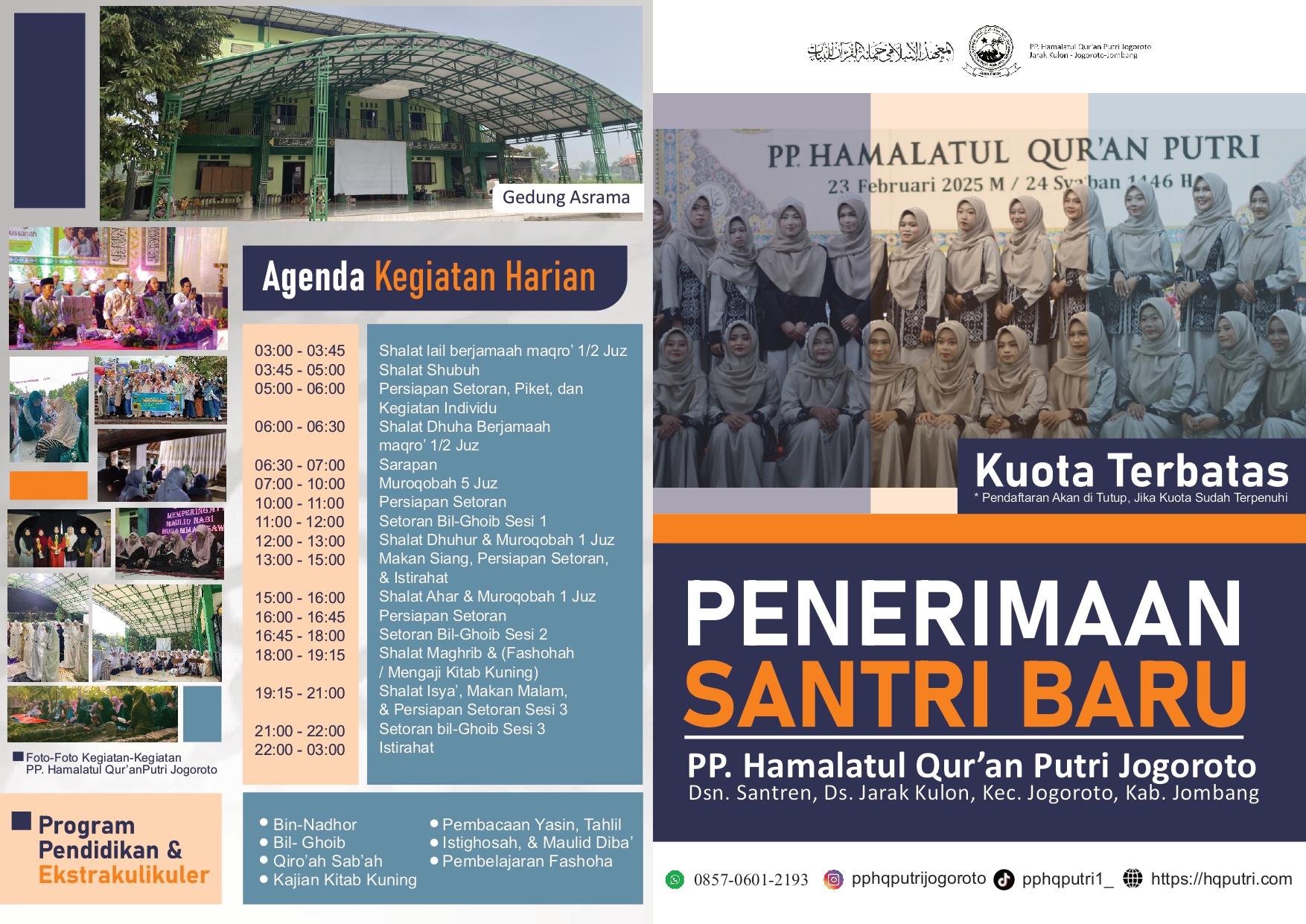 Brosur dan Biaya Pendaftaran Pondok Pesantren Hamalatul Qur'an Putri 2025-2026 (1)